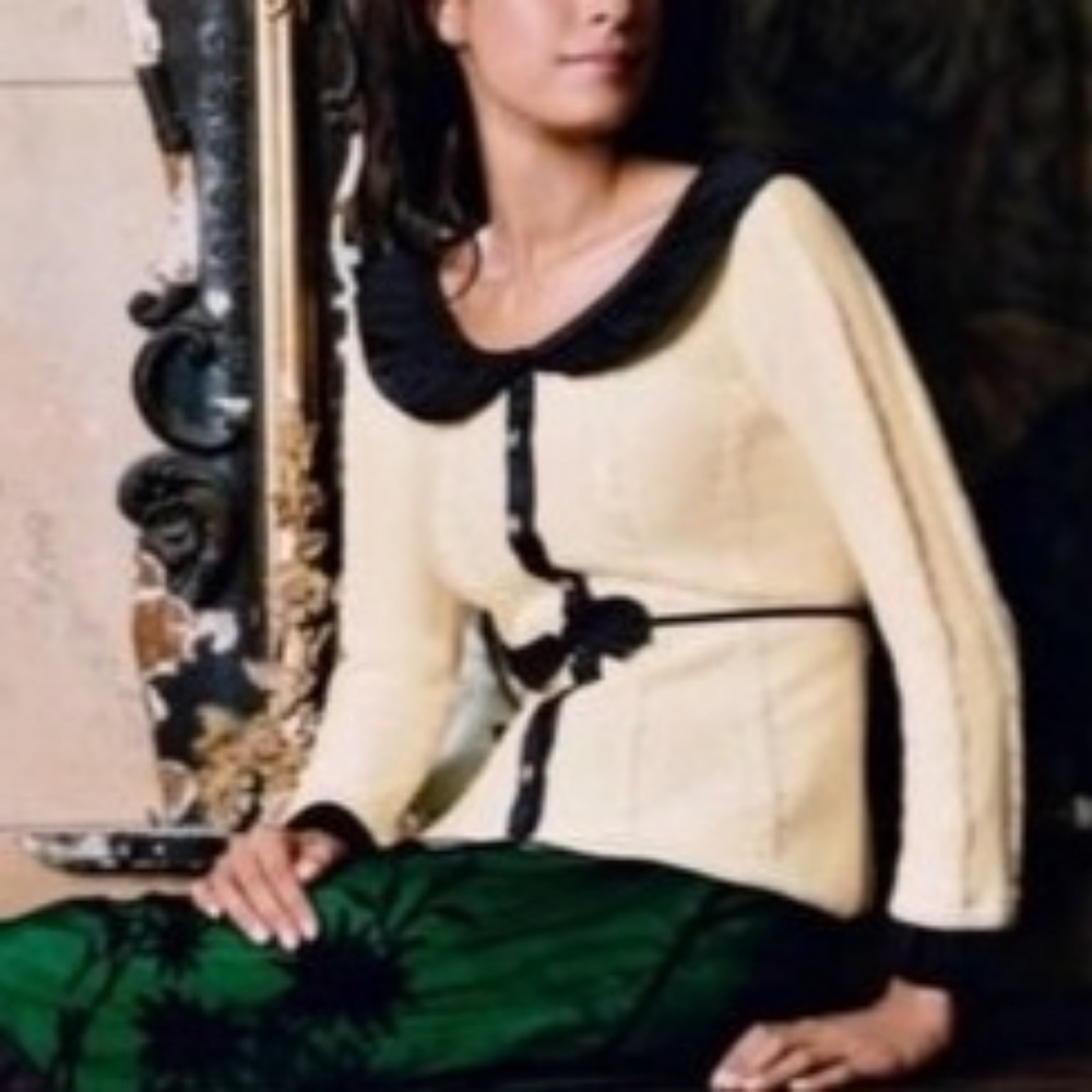 Anthro Guinevere Cable Trim Cardigan